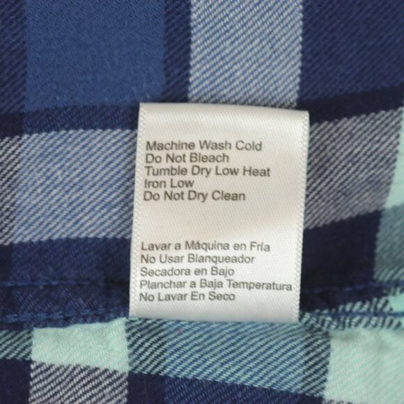 Jachs Girlfriend Bea Women's Medium Blue White Plaid Lightweight Flannel Shirt - Picture 9 of 9